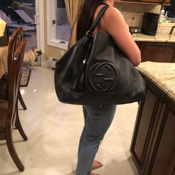 Gucci Soho Large Black Pebbled LeatherShoulder Bag - Picture 9 of 9